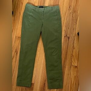 J Crew Maddie slim chino pants 8P in green